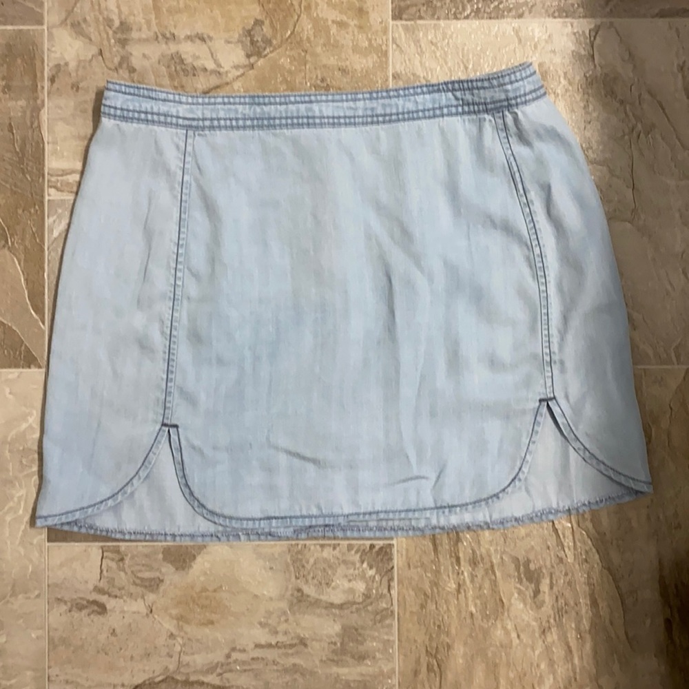 Very Cure BDG light blue denim mini skirt pleated
